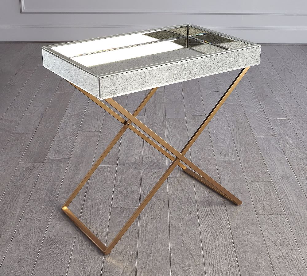 Broswell Rectangular Metal Folding Tray Table Pottery Barn