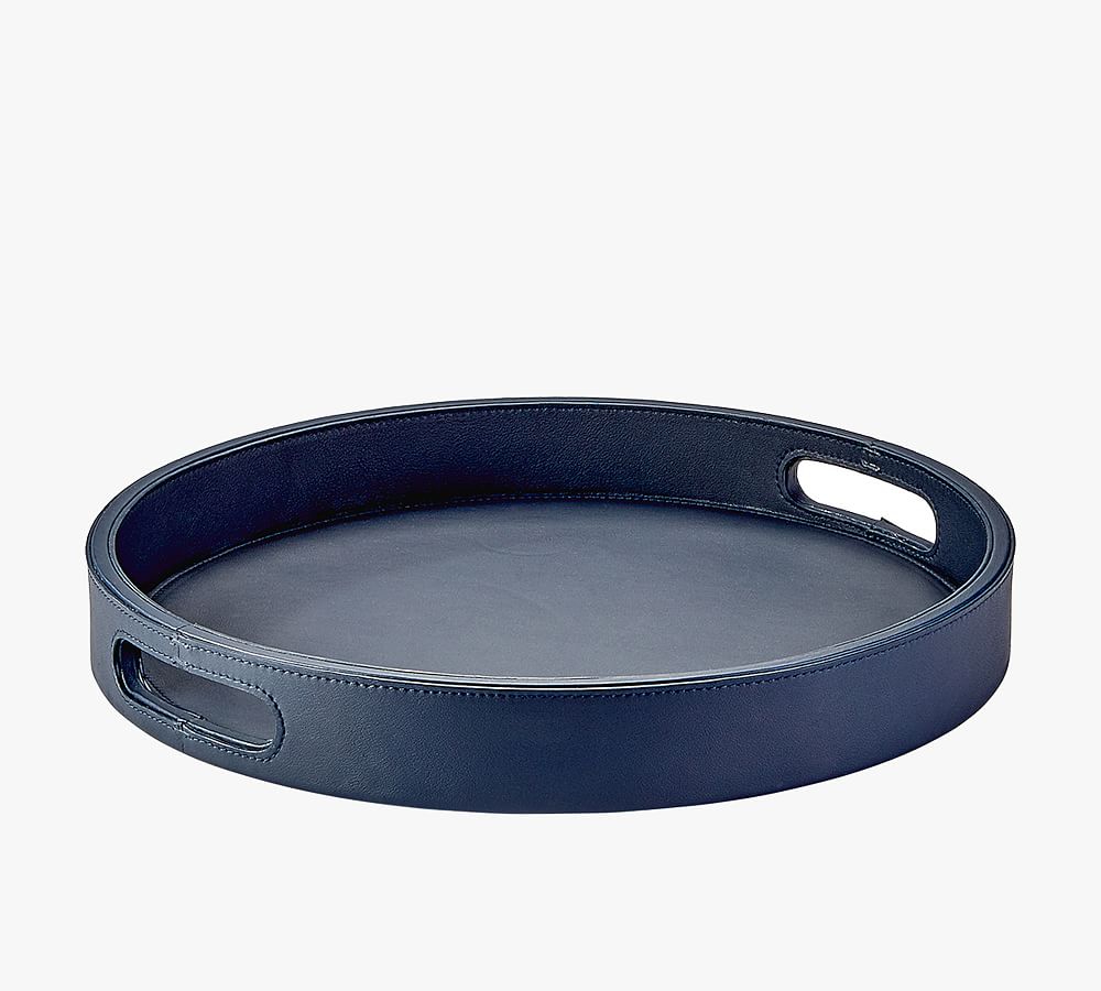 French Handcrafted Leather Bar Tray Pottery Barn