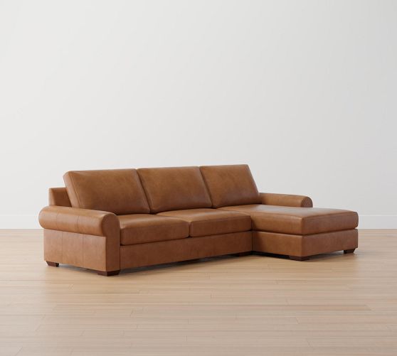 Leather Possibilities Track Arm Sofa Chaise Sectional Baci Living Room