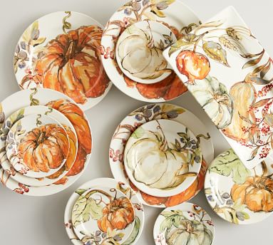 Assorted Harvest Pumpkin Appetizer Plate - Set of 4 | Pottery Barn