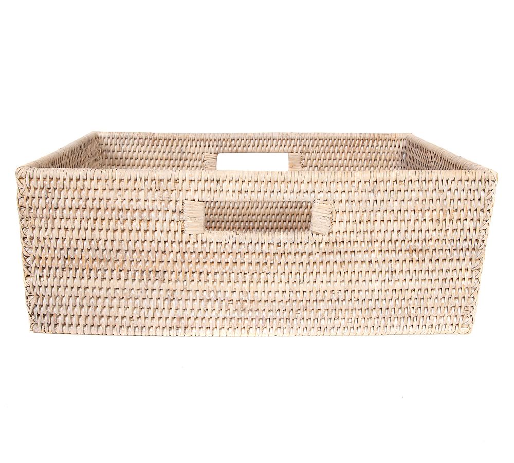 Tava Handwoven Rattan Rectangular Shelf Basket | Pottery Barn