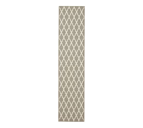 Gray/Ivory Fibreworks® Custom Tile Print Wool Rug Patterned Rugs Pottery Barn