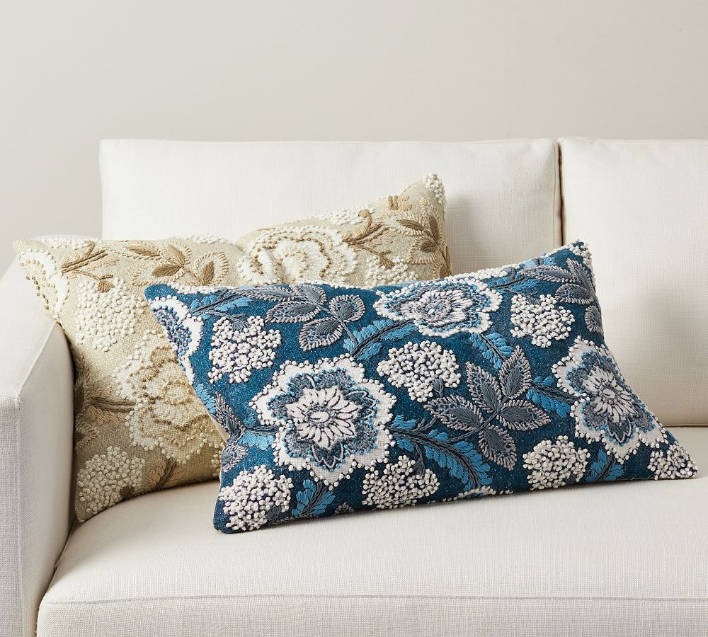 Dosia French Knotted Lumbar Throw Pillow Pottery Barn