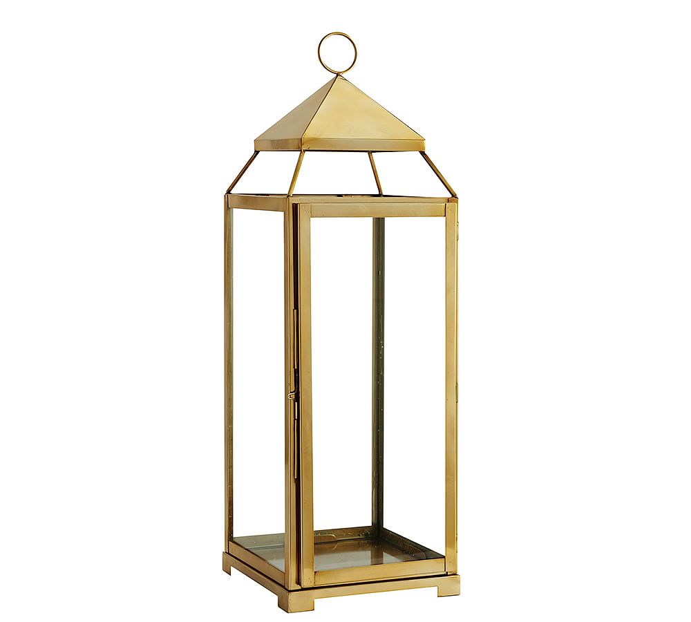 Malta Glass & Metal Lantern Brass Finish Pottery Barn