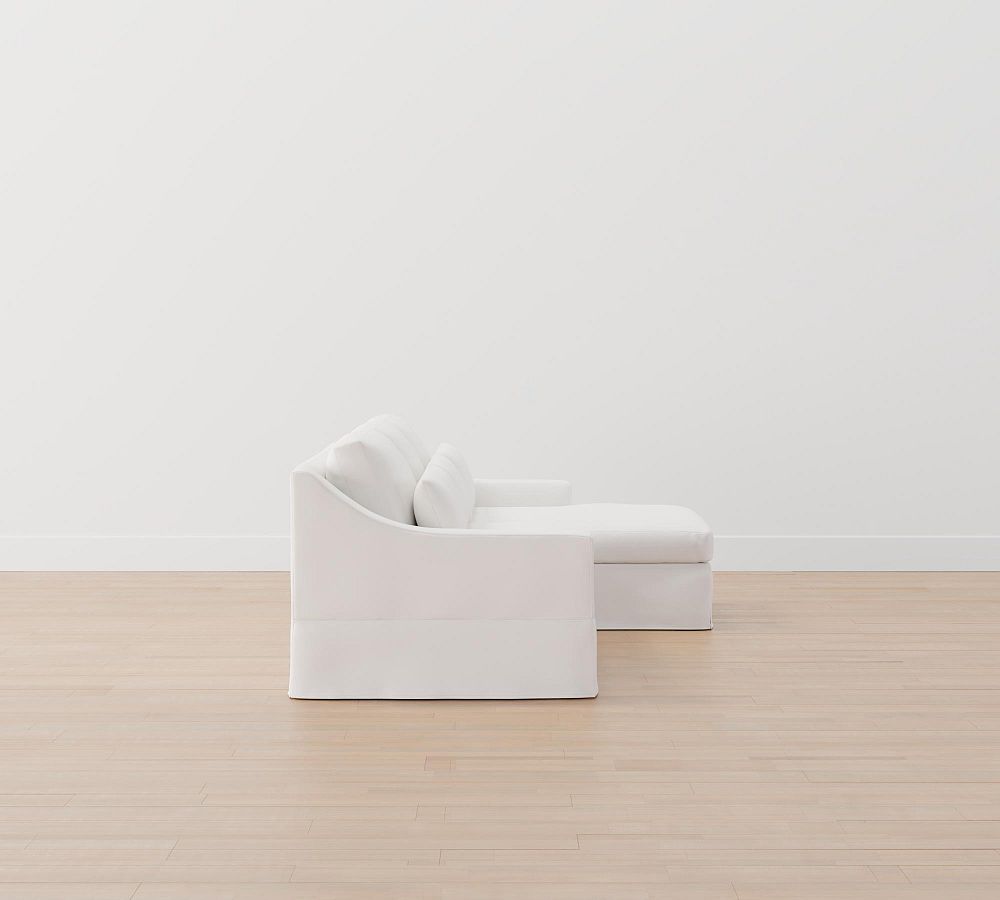 York Slope Arm Deep Seat Slipcovered Sofa Double Wide Chaise Sectional