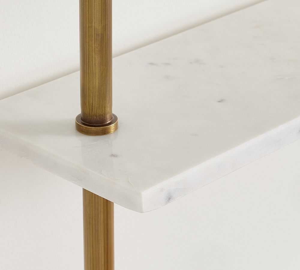 Linden Handcrafted Marble Triple Tier Shelf | Pottery Barn