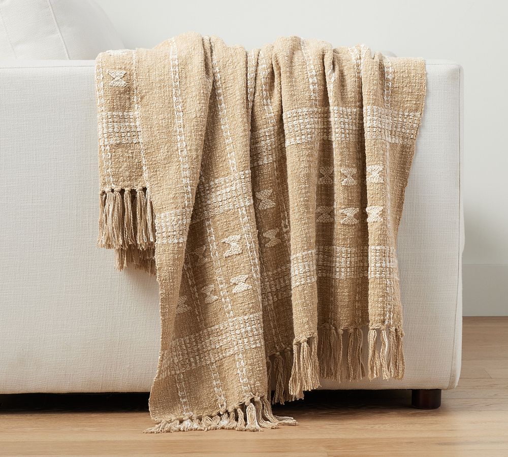 Mullen Handwoven Cotton Throw Blanket | Pottery Barn