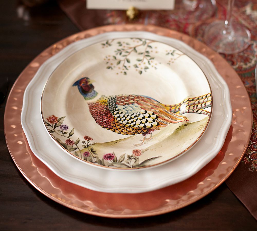 Botanical Harvest Bird Assorted Salad Plates - Set of 4 | Pottery Barn