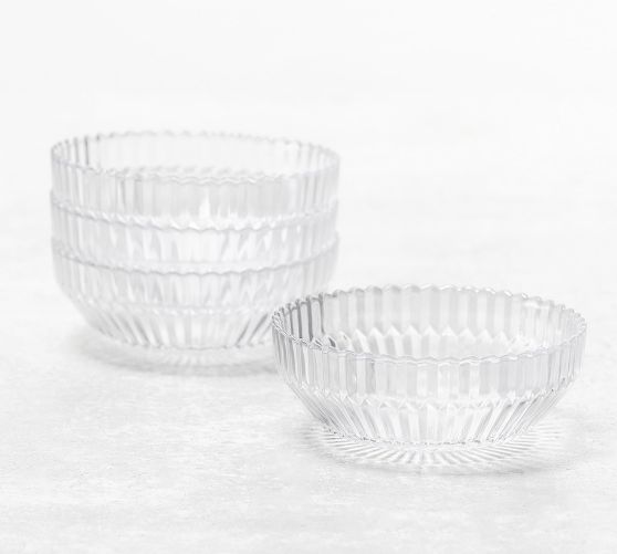 Fluted Glass Coupe Bowl Set of 4 Pottery Barn