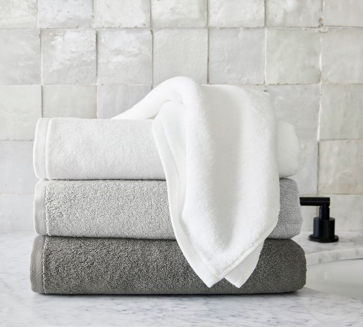 Silver Terry Washcloths-White