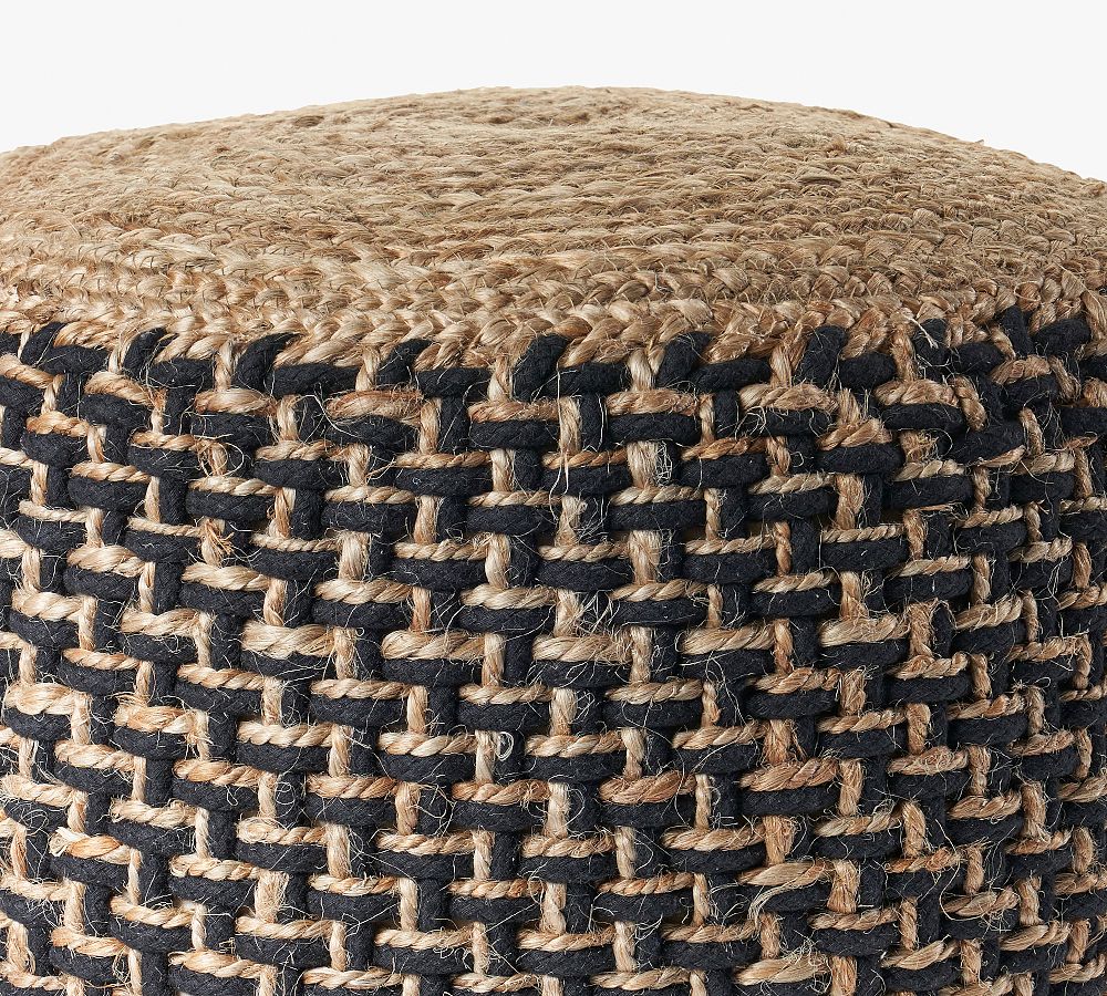 Handwoven Basketweave Jute Pouf Pottery Barn