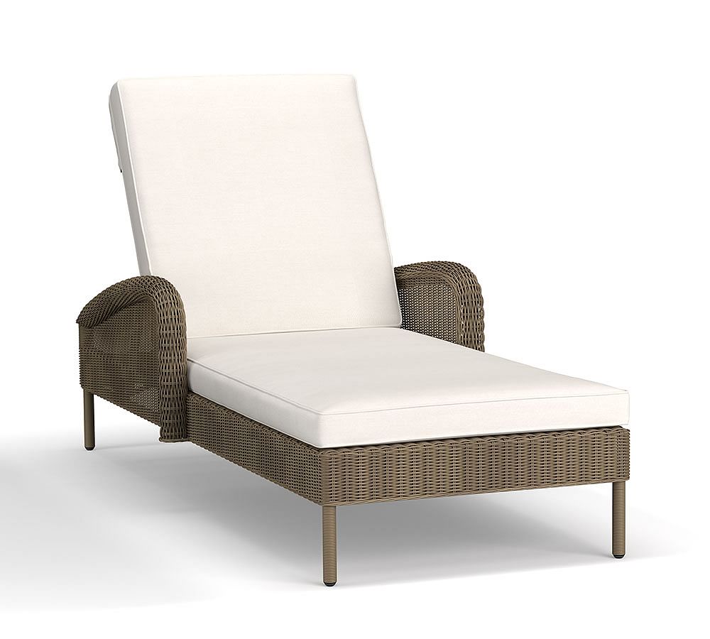 Georgia All-Weather Wicker Single Outdoor Chaise Lounge With Arms ...