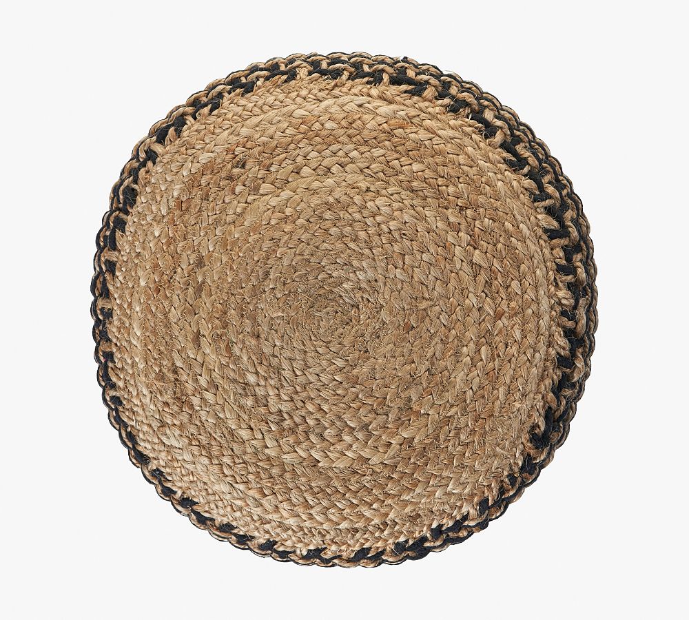 Handwoven Basketweave Jute Pouf Pottery Barn