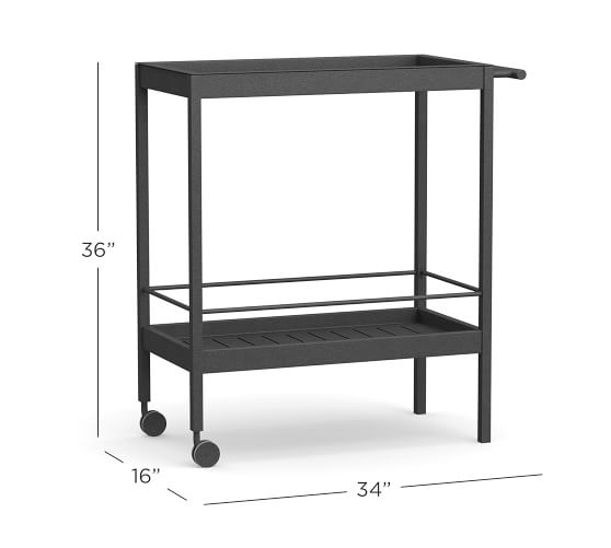 Indio Metal Outdoor Bar Cart Pottery Barn