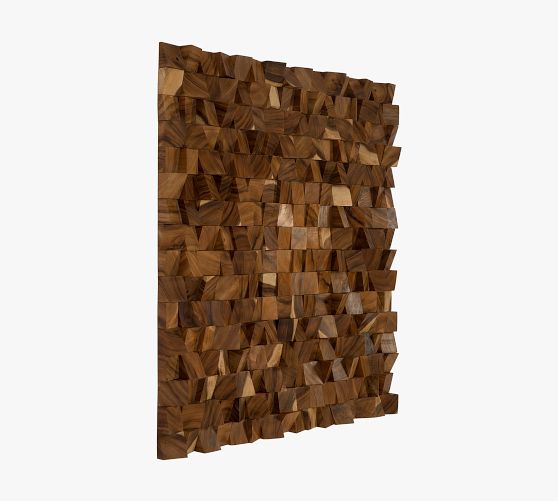 Block Wooden Square Handcrafted Wall Art Pottery Barn