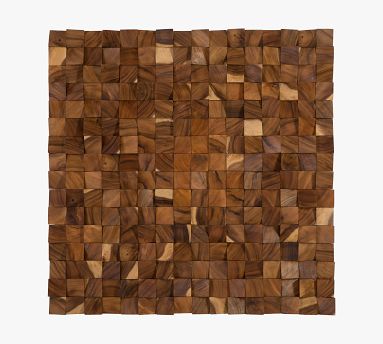 Block Wooden Square Handcrafted Wall Art | Pottery Barn