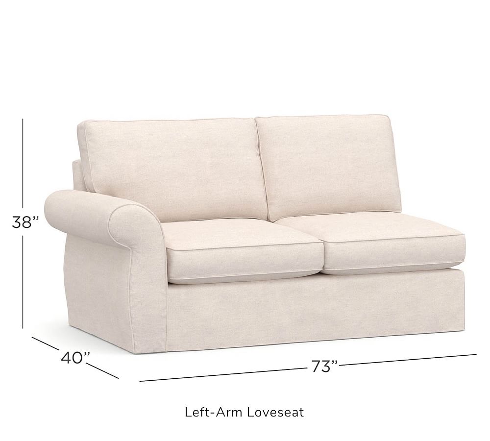 Build Your Own Pearce Roll Arm Slipcovered Sectional Pottery Barn