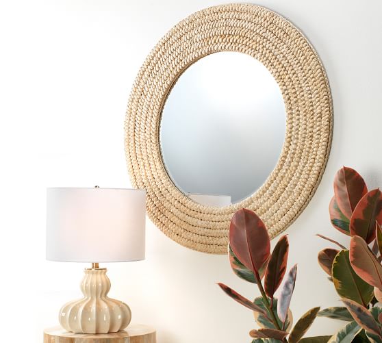 Anastasia Round Seagrass Mirror 36" Pottery Barn
