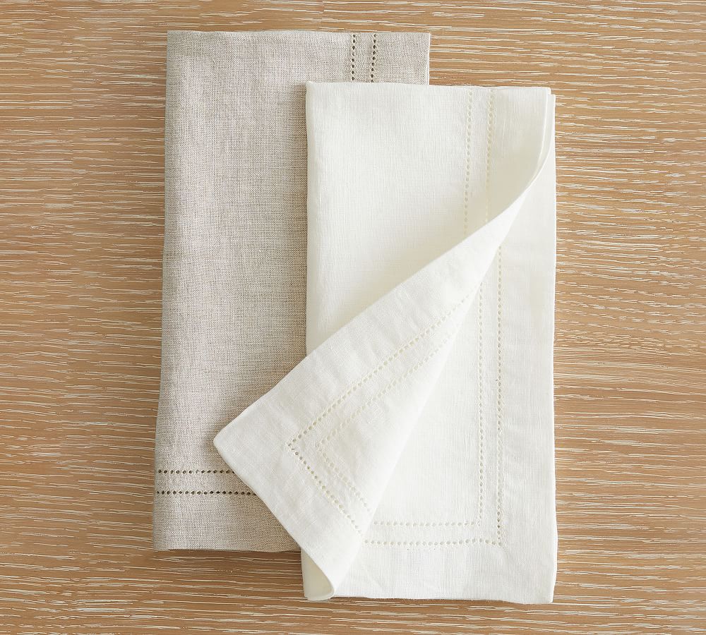 Double Hemstitch Linen Napkins Set of 4 Pottery Barn