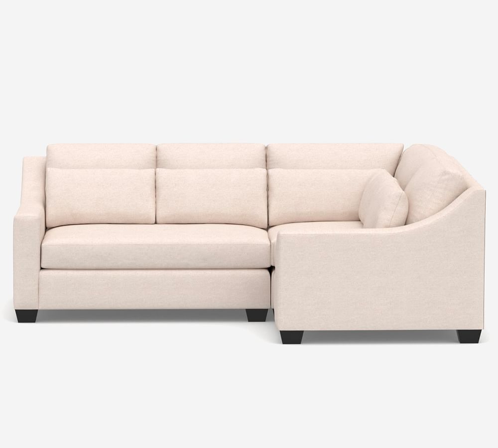 York Slope Arm Deep Seat Upholstered 3Piece Sectional Pottery Barn