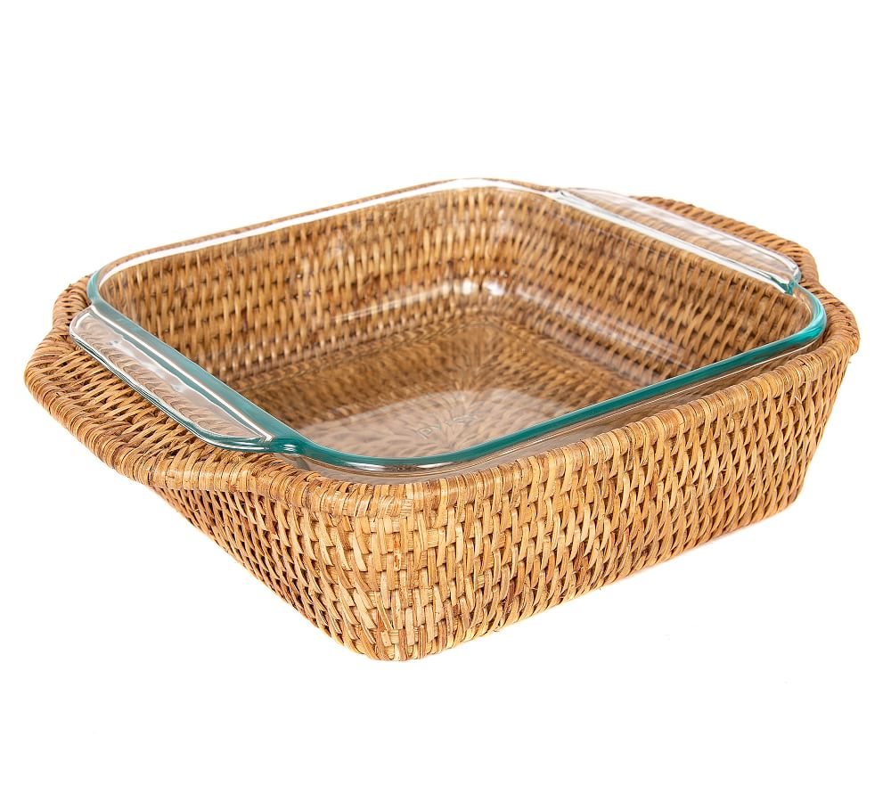Tava Handwoven Rattan Square Baker Pottery Barn