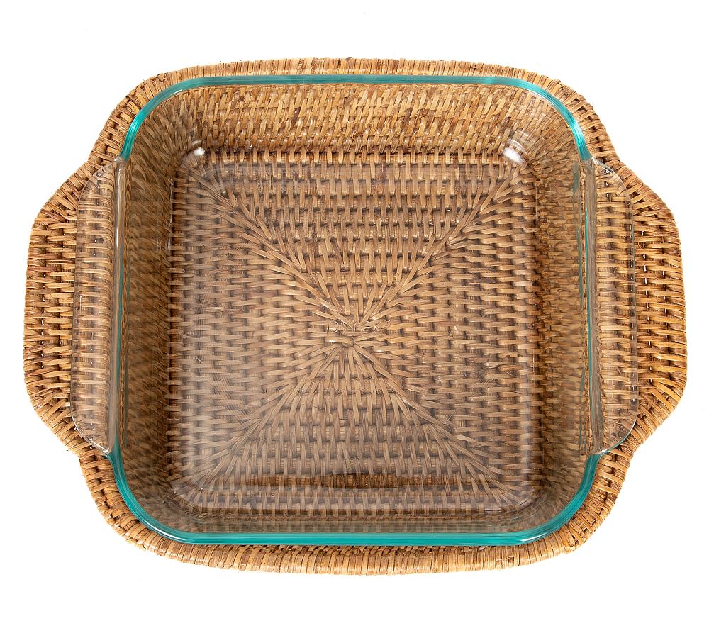 Tava Handwoven Rattan Square Baker Pottery Barn