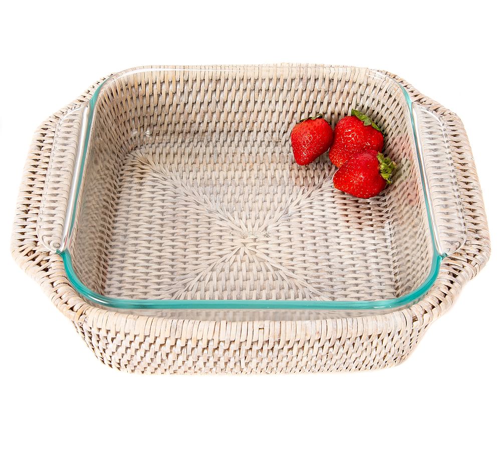 Tava Handwoven Rattan Square Baker Pottery Barn