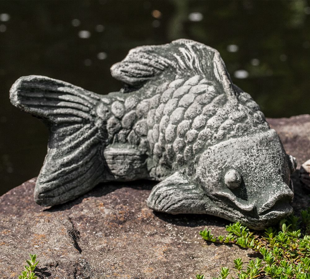 Cast Stone Concrete Koi Fish Garden Object