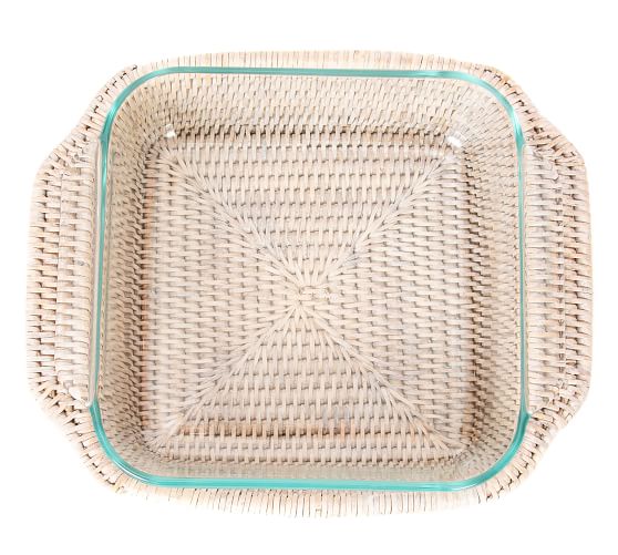 Tava Handwoven Rattan Square Baker Pottery Barn