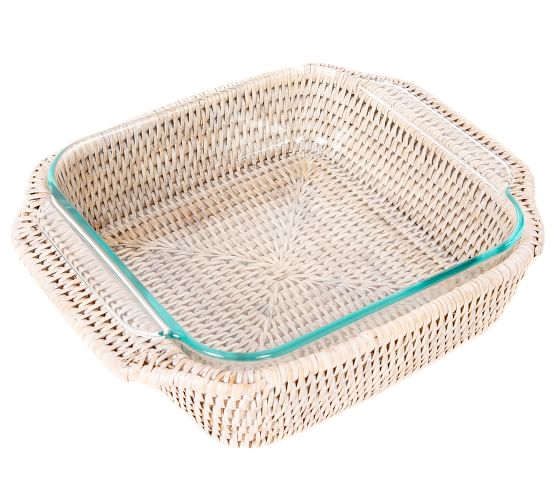 Tava Handwoven Rattan Square Baker Pottery Barn