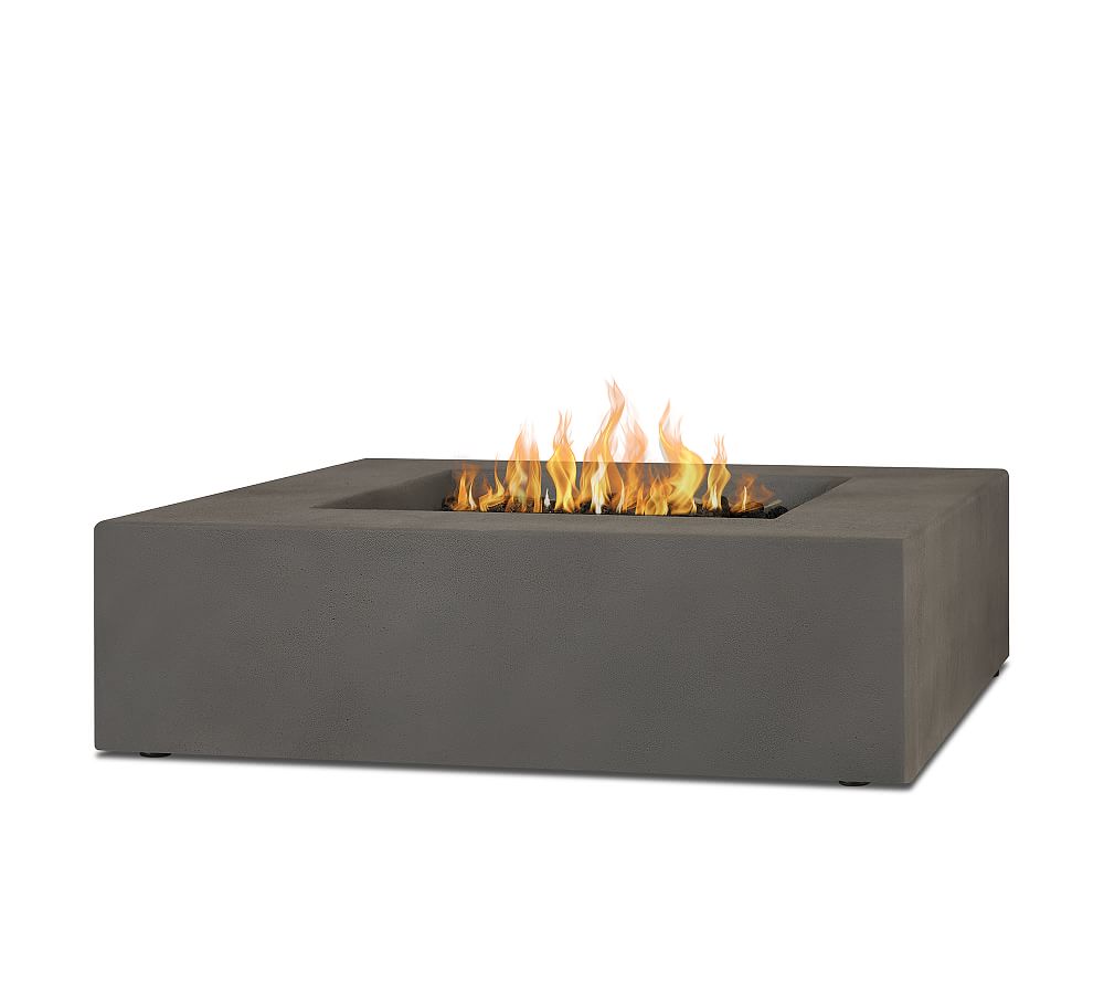 Arbor Concrete Low Square Fire Pit Table | Pottery Barn