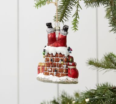 Mercury Glass Santa Ornaments | Pottery Barn