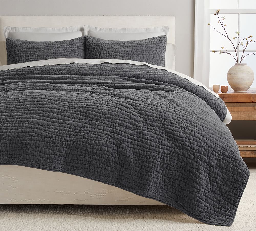 Washed Velvet Handcrafted Quilted Sham | Pottery Barn