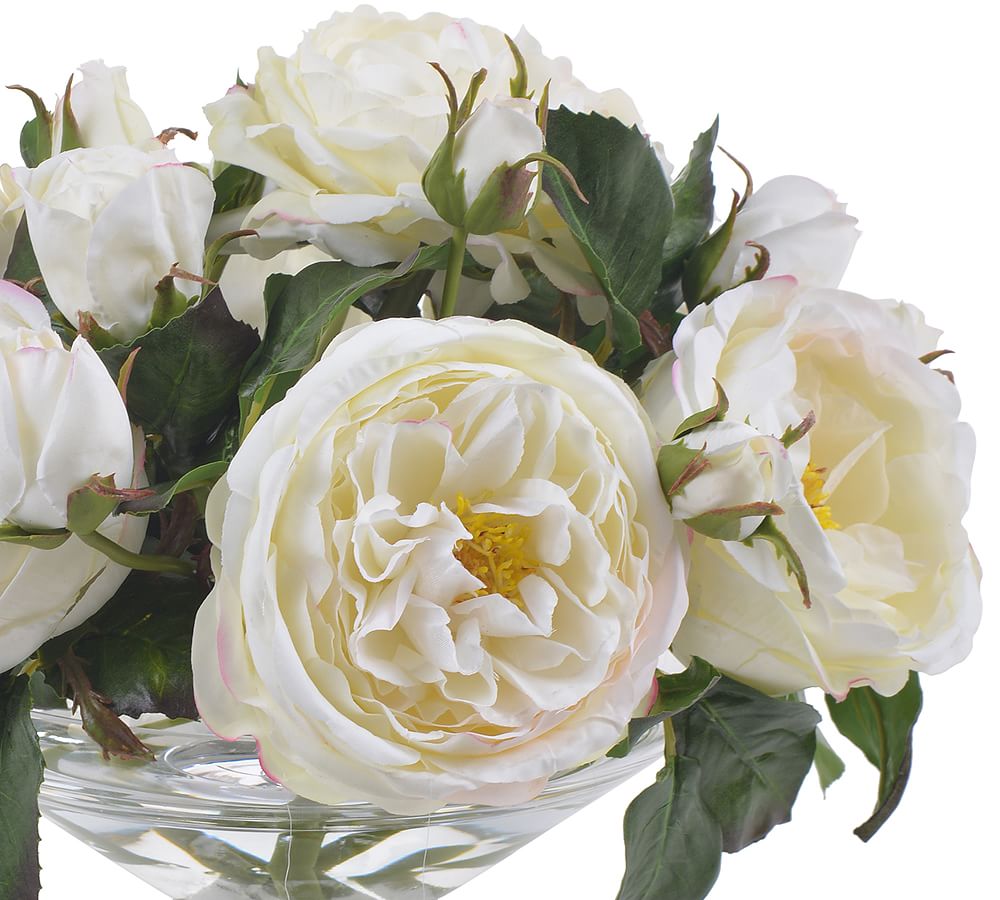 Faux White Rose Composed Arrangement Pottery Barn