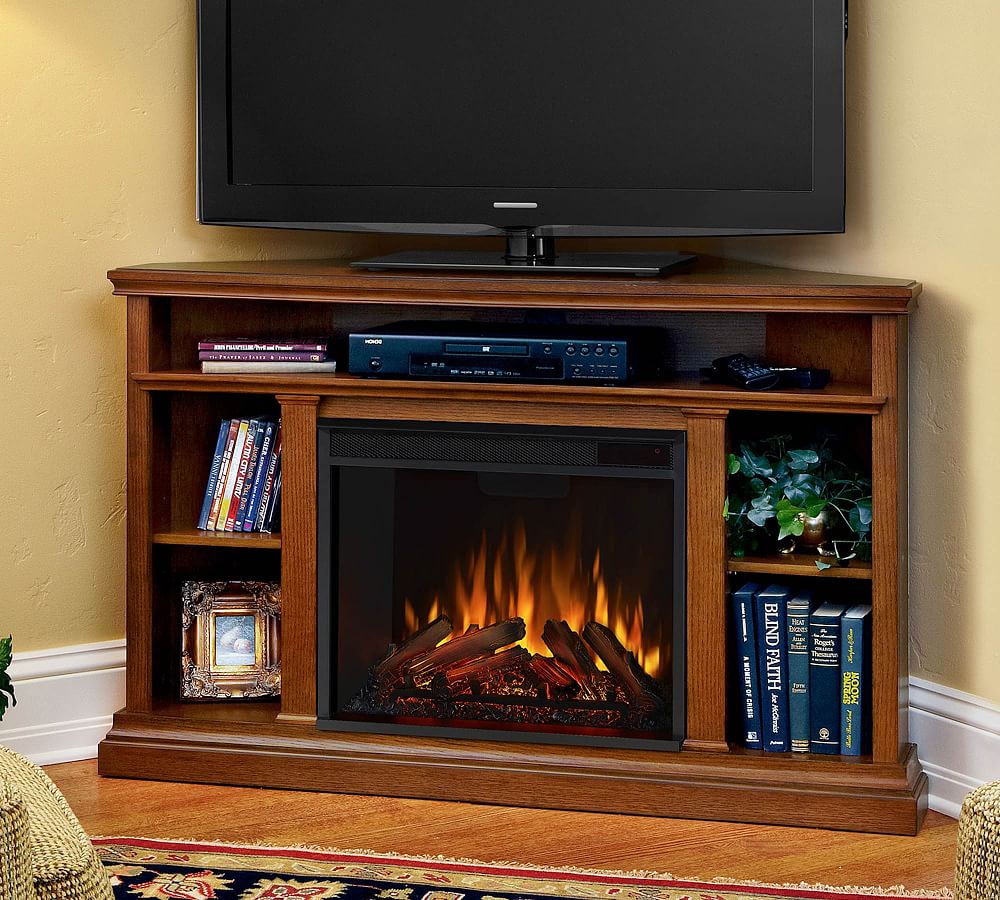 Real Flame® Churchill Corner Electric Fireplace Media Cabinet | Pottery ...