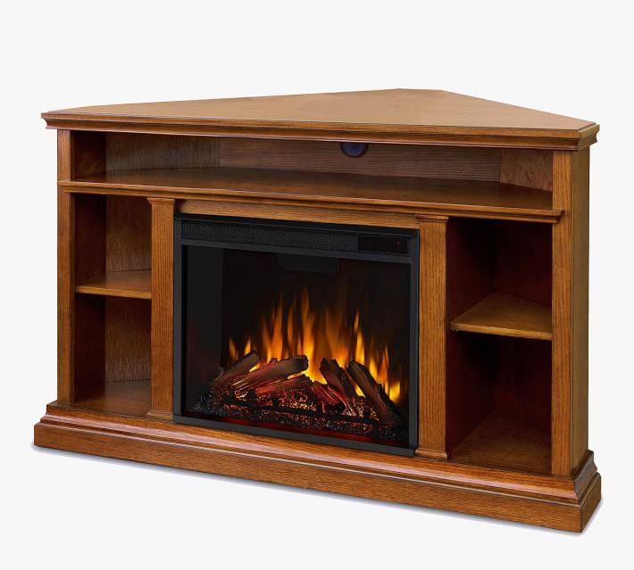 Real Flame® Churchill Corner Electric Fireplace Media Cabinet | Pottery Barn