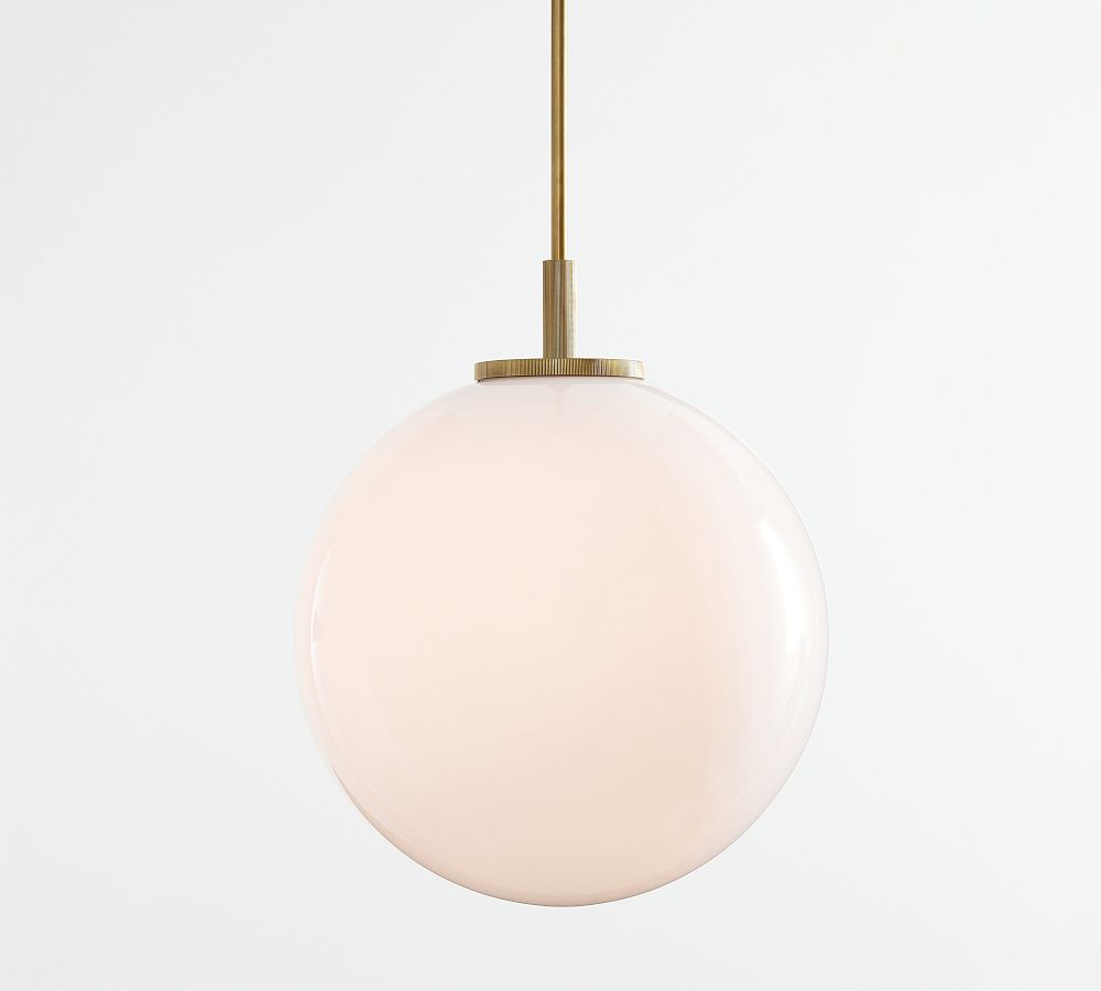 Harlow Milk Glass Round Pendant | Pottery Barn