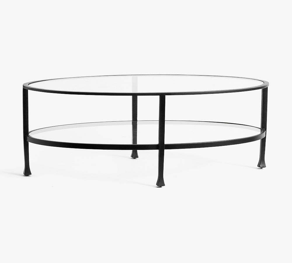 Tanner Oval Glass Coffee Table Pottery Barn