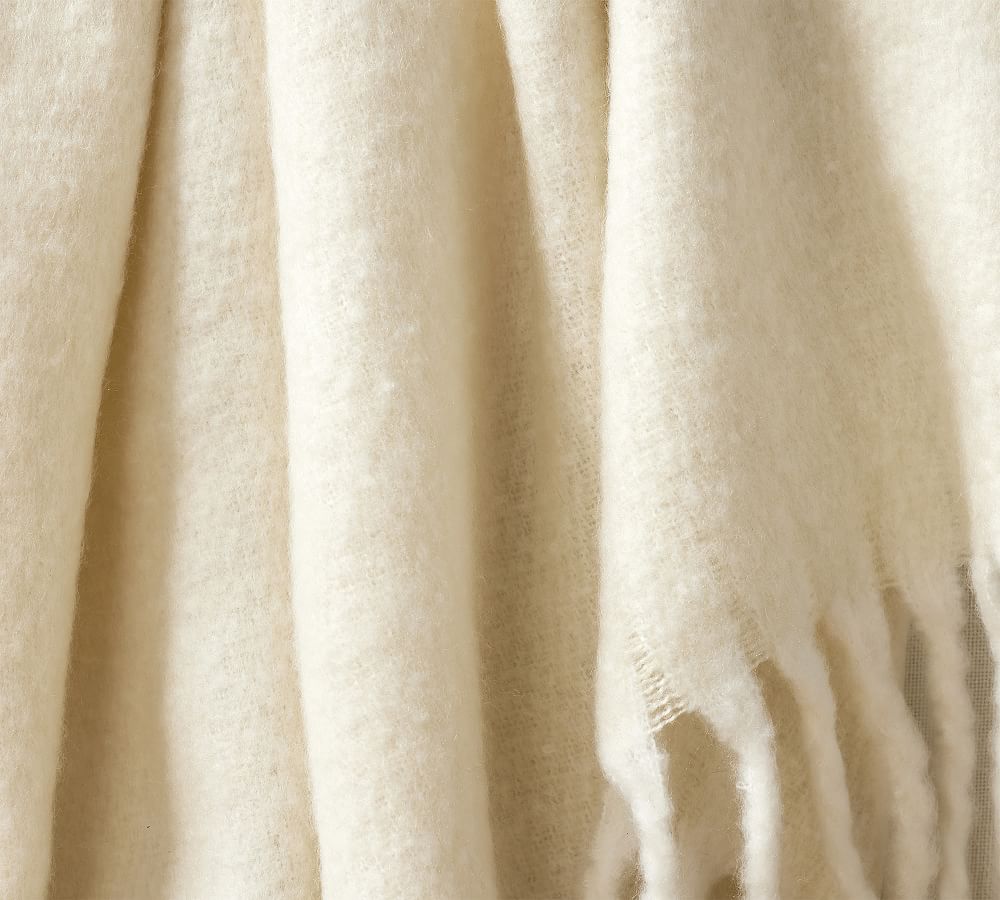 Hayes Faux Mohair Throw Blanket Pottery Barn