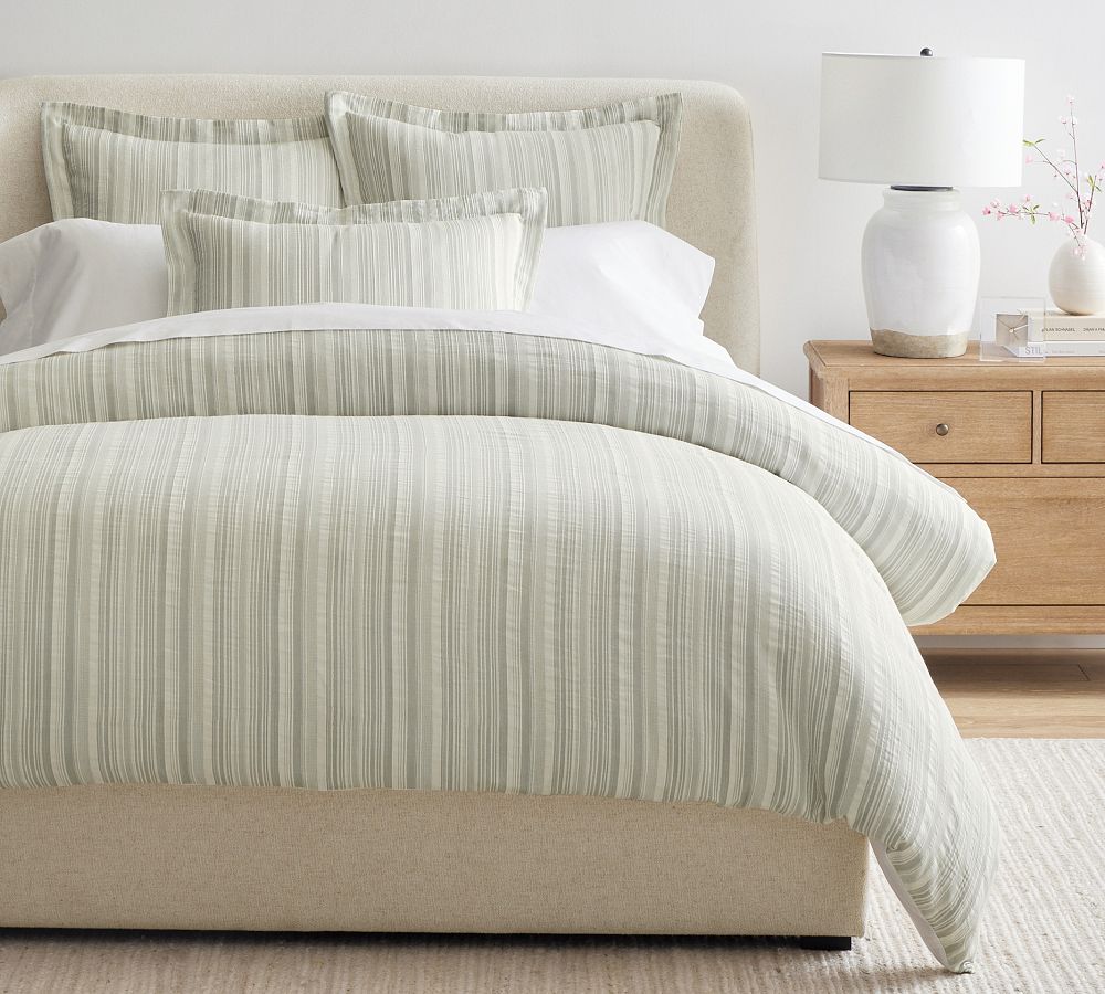 Beckett Yarn Dye Textured Striped Duvet Cover Pottery Barn