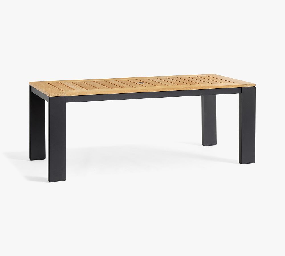 Malibu Metal & FSC® Teak Outdoor Dining Table Pottery Barn