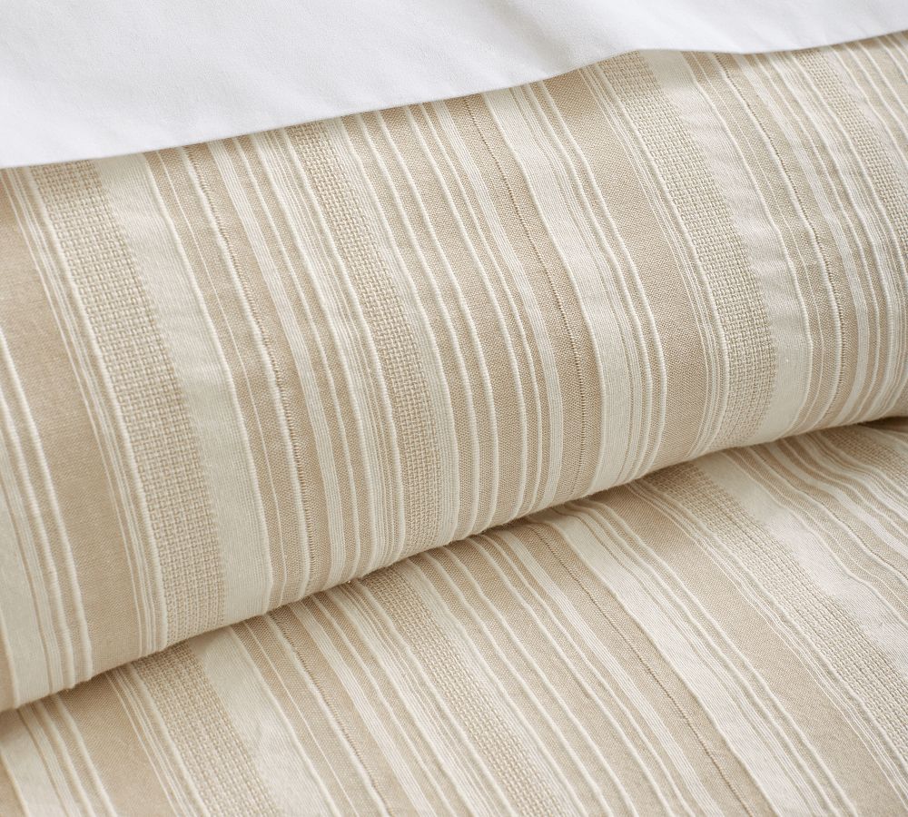 Beckett Yarn Dye Textured Striped Duvet Cover Pottery Barn