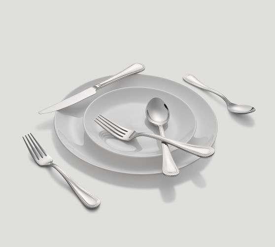 Adele Beaded Flatware Sets Pottery Barn