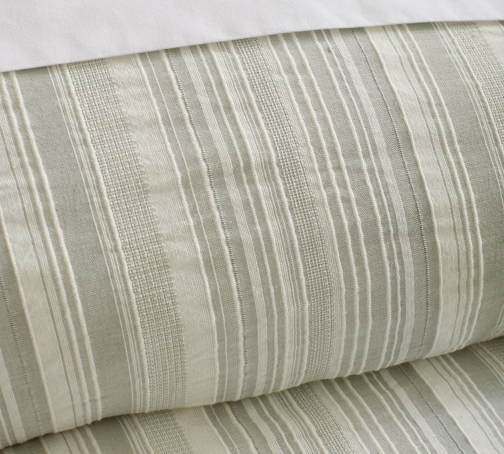 Beckett Yarn Dye Textured Striped Duvet Cover Pottery Barn