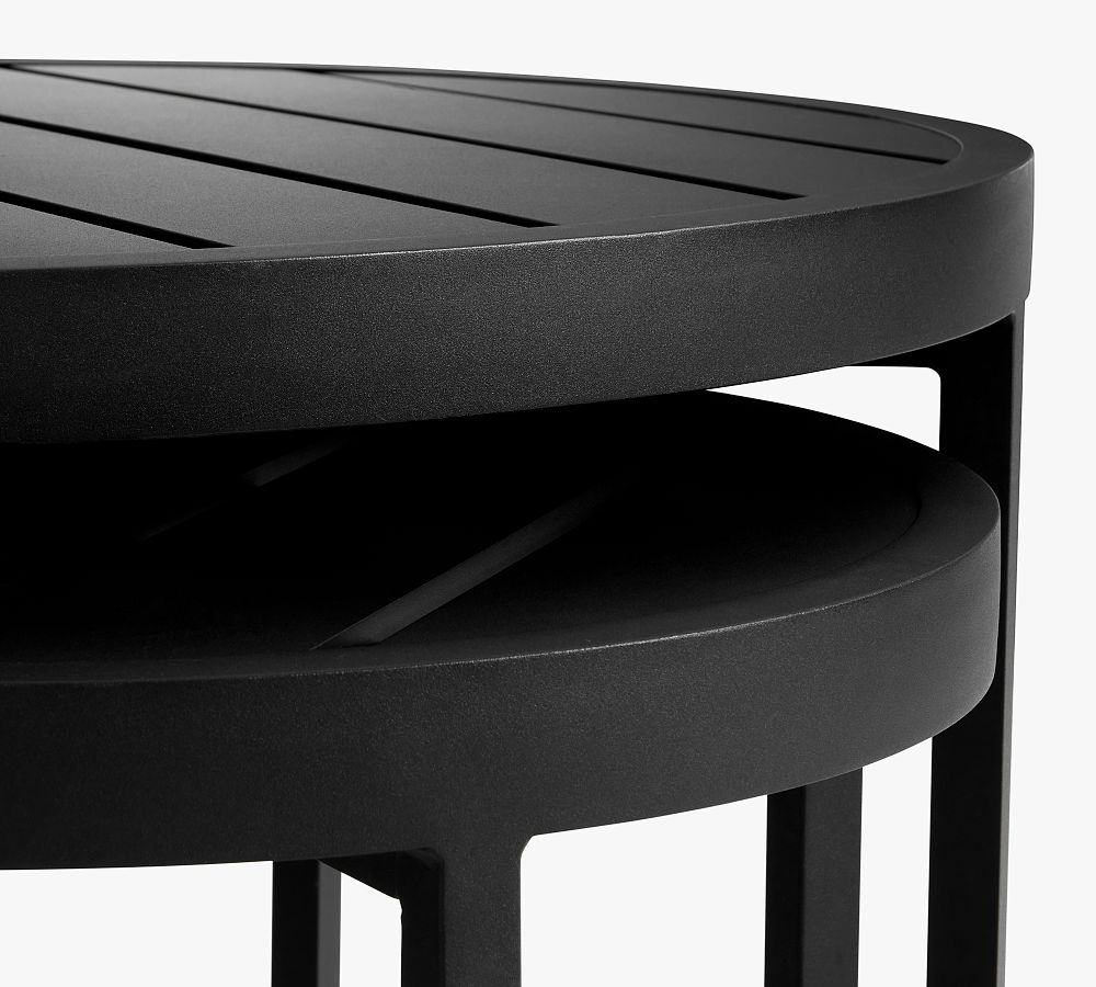 Malibu Metal Round Nesting Outdoor Coffee Table Pottery Barn