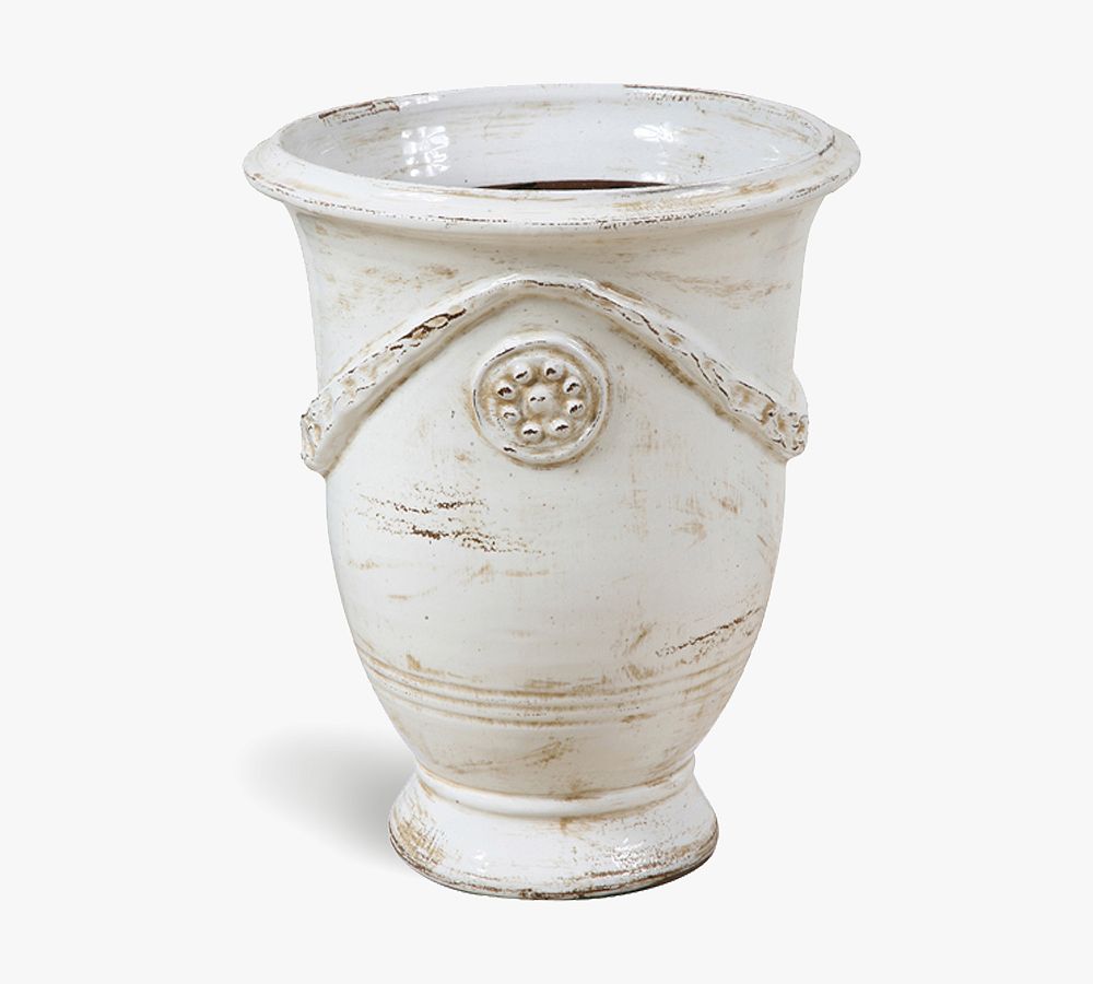 Mercela Handcrafted Terracotta Glazed Planter Pottery Barn