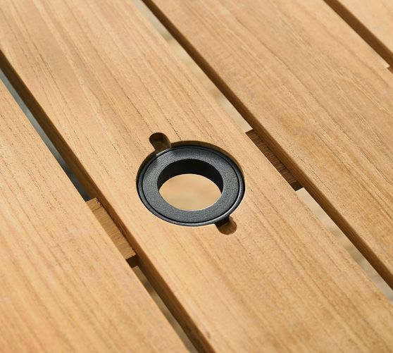 Malibu Metal & FSC® Teak Outdoor Dining Table Pottery Barn