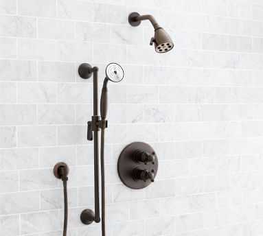 Pearson Cross Handle Thermostatic Shower Set with Handshower | Pottery Barn