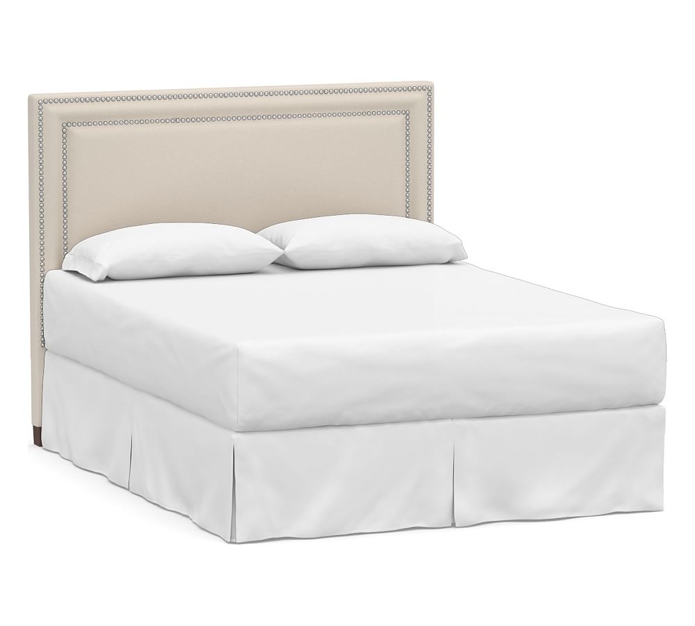 OPEN BOX Tamsen Square Upholstered Headboard with Pewter Nailheads