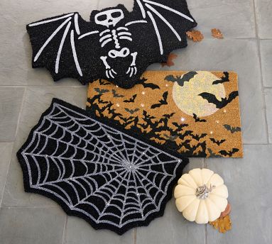 Skeleton Bat Shaped Doormat | Pottery Barn